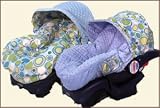 Reversible Infant Car Seat Cover - Bubble Dot Blue and Minky - Cuter Than A Ducks Butt