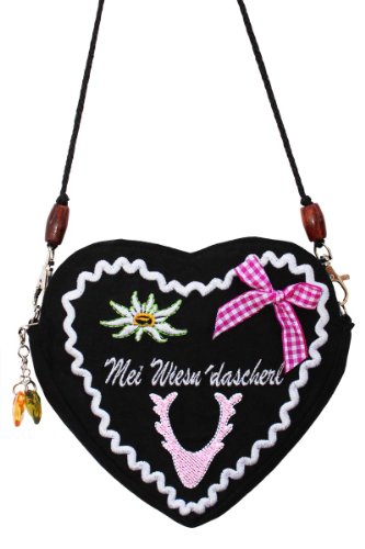 Tolle Dirndl Tasche, schwarz rosa pink, Dirndltasche, Trachtentasche, Trachtenmode für Damen