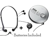 from Sony Sony Walkman Portable All-in-one MP3 / Skip-Free CD Player / Digital FM Radio Tuner with Remote Control, Earbud Headphones, 40 preset FM stations, Digital Mega Bass Sound, AVLS & CD-R/RW MP3 Playback ** Batteries Included ** + Additional Vertical in-the-ear Headphones