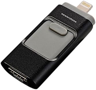 NewerStone® USB Flash Drive for iPhone 5, 5s, 5c, 6, 6 Plus, 6s, 6s Plus, iPad Mini 1, 2, 3, 4, iPad 4, Air, Air 2, iPad Pro (Black 32GB)