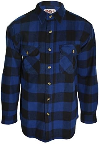 Sports Afield Mens Buffalo Flannel Shirt (Blue Plaid, X-Large Tall)
