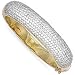 Jewelco London 9ct Premium weight yellow gold Bombay style bangle pavé set with cubic zirconia stones ( 41g )