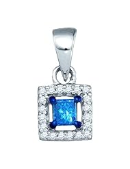 0.21CTW BLUE DIAMOND MICRO PAVE PENDANT