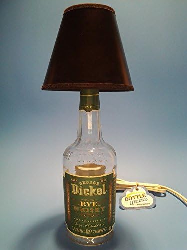 George Dickel Rye Wisky Liquor Bottle Table Lamp W/ Black Shade