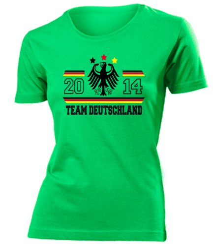 DEUTSCHLAND FUSSBALL WM 2014 FANSHIRT 3052(F-Kellygrün) Gr. M