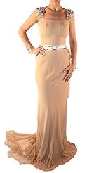 Chiffon Belted Evening Dress 