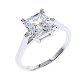 2.66ct CZ Diamond Sterling Silver Engagement Rings