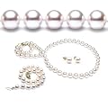 AAA Quality 3-Piece Round 7-7.5mm White Akoya SaltWater Cultured Pearl Necklace & Bracelet & Earrings
