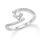 Certified, Round Cut, Solitaire Diamond Ring in 14K Gold / White (1/2 ct, E Color, SI1 Clarity)