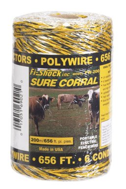 Fi-Shock PW-200 Polywire, 6 strands of Electrical Conductors, 200 Meters/656 Feet Spool