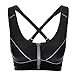 SYROKAN Women's High Impact Front Zipper Racerback Full Support Sports Bra Black 36C