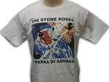 Stone Roses Music Band White Tee shirt, I WANNA BE ADORED T shirt for Men & Boys Sizes Small - XXL - TSHM01507