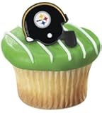 NFL Pittsburgh Steelers Football Helmet Cupcake Rings - 24 pcs