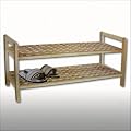 Schuhregal Walnuss ge�lt mit 2 B�den - stapelbar