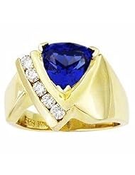 14K Yellow Gold Tanzanite and Diamond Ring -- LIFETIME WARRANTY