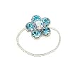 Toe Ring - T23 - Crystal Illusion - Flower ~ Aqua (Blue)