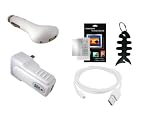 iShoppingdeals - USB Car Charger, USB Wall / Travel Charger, USB Data Cable, Screen Protector, and Fishbone Keychain for Amazon Kindle 3G Wireless Reading Device 3G + Wi-Fi, 6" Display Latest Generation