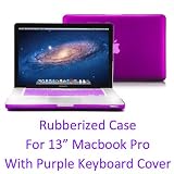 GMYLE(TM) Deep Purple Rubberized Hard Case Skin for 13" Apple Macbook Pro - With Purple Protective Keyboard Cover