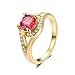 Yoursfs Gorgeous 18K Rose Gold Plated Shinning Crystal Ruby Cocktail Ring