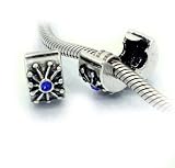 Pro Jewelry Antique Silver Blue Sunbeam Clip Lock Stopper Bead Fits Pandora Troll Biagi Chamilia and Zable