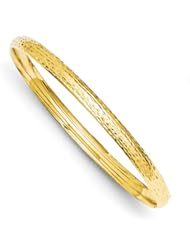 14k 3/16 Diamond-cut Fancy Hinged Bangle Bracelet, Best Quality Free Gift Box Satisfaction Guaranteed