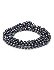 HinsonGayle Handpicked Ultra-Iridescent 9-11mm Multicolored Black Circlé Baroque Cultured Pearl Rope Necklace (DIVA Collection, 65")