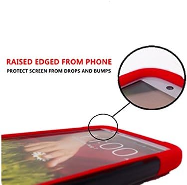 Cover-U® LG Lucid 3 VS876 Hybird Dual Layer Armor Case with built in Kickstand RED+BLACK Included [Free Premium Screen Guard + Free Cover U (TM) Stylus Pen]