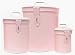 Vintage Style Canister Set ~ Kitchen Storage Canisters ~ Decorative Containers ~ Shabby Chic Pink Enamel