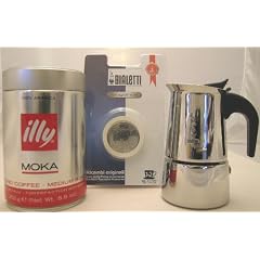 Bialetti Espressokocher Moka Musa 2 Ta + Dichtungsset + illy Espresso gemahlen MOKA 250 g, 2,99 EUR/100 g