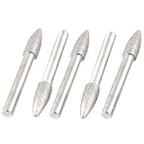 uxcell ダイヤのマウントポイント　研磨バフ 電子グラインダー　五個　6mm x 8mm　テーパーの末端