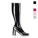 GOGO-300X Blk Str Pat Wide Width Gogo Boot 3 Block Heel