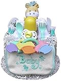 ベビーギフトアイデアDCAKEN1 1ティアニュートラルおむつケーキ