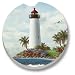 Palm Tree Lighthouse Car Coaster, Single