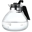 Medelco 12-Cup Glass Stovetop Whistling Kettle