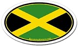 Jamaica Flag Car Bumper Sticker Decal Oval