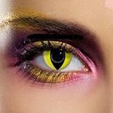 Cats eyes fashion contact lenses...Yellow..FREE Lens Storage Case