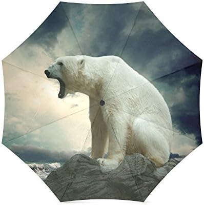 Mother/Father Gift Roar Polar Bear Compact Travel Windproof Rainproof Umbrella