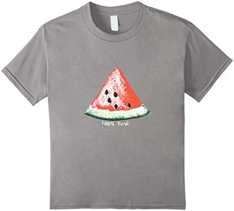 Kids 100% Fresh Watermelon T Shirt / Watercolor paint 4 Slate