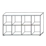 Zeller 13905 Raumteiler-Regal 8 F&auml;cher, 154 x 35 x 80 cm, wei&szlig;