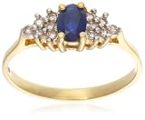 18ct Yellow Gold AMR44899 Ladies Sapphire & 0.15ct Dia Ring