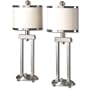 Cyndel Accent Lamps Set Of 2, 21"Hx5"W, NICKEL