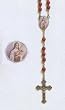 Rose Petal Scented Rosary - Saint Theresa Centerpiece - Byzantine Cross - 18in. Chain - Matching Case - IMPORTED FROM ITALY