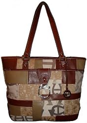Etienne Aigner Purse Handbag Weston Patchwork Collection Multi-colored
