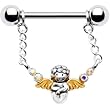 Silver 925 Gold Aurora Guardian Angel Nipple Ring MADE WITH SWAROVSKI ELEMENTS