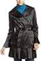ABS by Allen Schwartz Women's Double-Breasted Trench Coat, Black, Medium