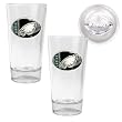 Philadelphia Eagles 2pc 16oz Pint Ale Glass Set with Football Bottom - Oval Logo NFL Football