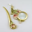 Beautiful Mail Letter Opener & Magnifying glass...Jeweled Tulip