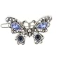 Silvertone Blue Butterfly Mini Barrette