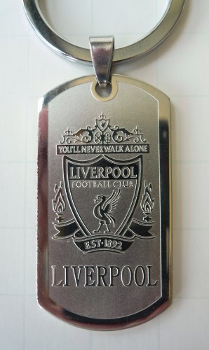 LIVERPOOL FC METAL TAG LOGO FOOTBALL SOCCER KEYCHAIN KEY CHAIN