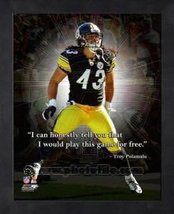 Pittsburgh Steelers Troy Polamalu 8x10 Framed Pro Quote Photo